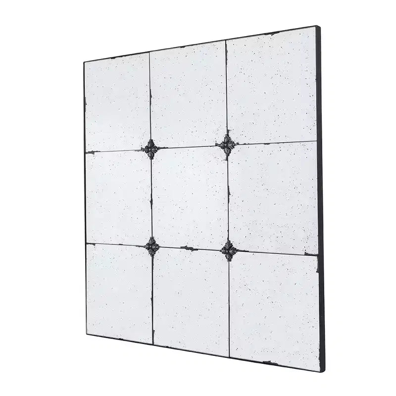 Specchio da parete tradizionale con pannello in vetro anticato da 36 x 36 pollici