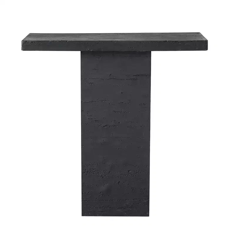 Black Rectangular Coffee Table with Pedestal Base 35.5x14x35.5
