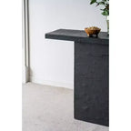 Tavolino da caffè rettangolare nero con base a piedistallo 35,5x14x35,5