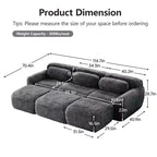 Divano componibile a 3 posti con pouf, schiuma HD 32D, nessun montaggio richiesto, base antiscivolo, per soggiorno/home theater