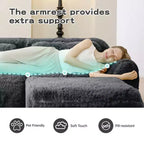 Divano componibile a 3 posti con pouf, schiuma HD 32D, nessun montaggio richiesto, base antiscivolo, per soggiorno/home theater