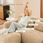 Divano componibile a 3 posti con pouf, schiuma HD 32D, nessun montaggio richiesto, base antiscivolo, per soggiorno/home theater