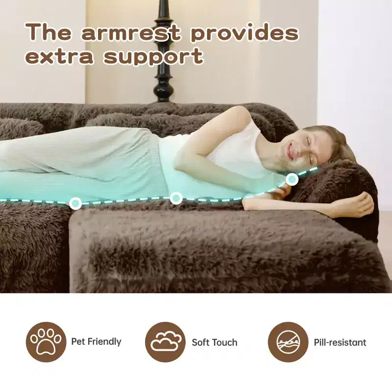 Divano componibile a 3 posti con pouf, schiuma HD 32D, nessun montaggio richiesto, base antiscivolo, per soggiorno/home theater