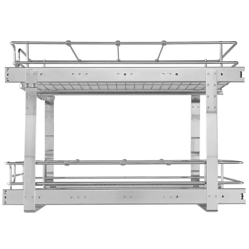 VIYET Ripiani estraibili a 2 livelli 20W21D, in acciaio cromato resistente, cassetti estraibili, sotto lavello/cucina/bagno