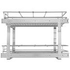 VIYET Ripiani estraibili a 2 livelli 20W21D, in acciaio cromato resistente, cassetti estraibili, sotto lavello/cucina/bagno