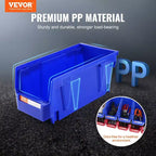 VIYET Confezione da 12 contenitori in plastica da 1155 pollici, contenitori impilabili resistenti e appendibili, blu/rosso, per cucina/armadio/dispensa/ufficio