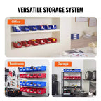 VIYET Confezione da 12 contenitori in plastica da 1155 pollici, contenitori impilabili resistenti e appendibili, blu/rosso, per cucina/armadio/dispensa/ufficio