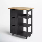 Carrello da cucina Celebalcony con ripiano, mobiletto da cucina su ruote con ripiano, tavolino su ruote, 3 ripiani aperti e cassetti per la cucina