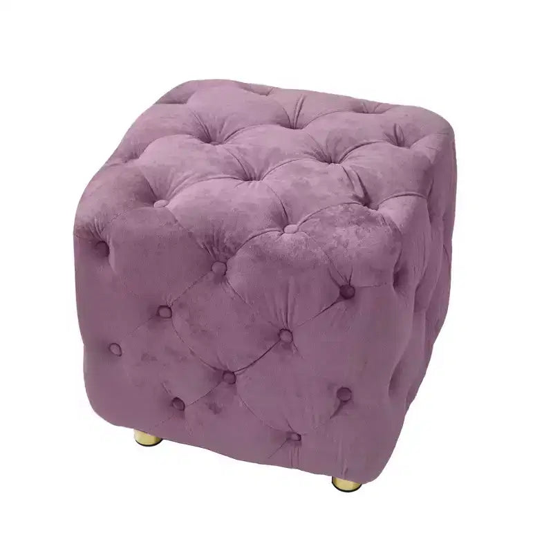 TUYOHW 18 Pouf moderno a cubo con rivestimento in velluto Sgabello piccolo da trucco con struttura in legno Pouf per soggiorno, camera da letto, ingresso