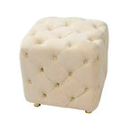 TUYOHW 18 Pouf moderno a cubo con rivestimento in velluto Sgabello piccolo da trucco con struttura in legno Pouf per soggiorno, camera da letto, ingresso