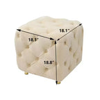 TUYOHW 18 Pouf moderno a cubo con rivestimento in velluto Sgabello piccolo da trucco con struttura in legno Pouf per soggiorno, camera da letto, ingresso