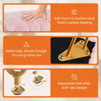 TUYOHW Poggiapiedi Ottomano Moderno con Contenitore, Rivestito in Pelliccia Sintetica, con Gambe in Metallo Antiscivolo, Panca Contenitore Rettangolare per Soggiorno, Ingresso