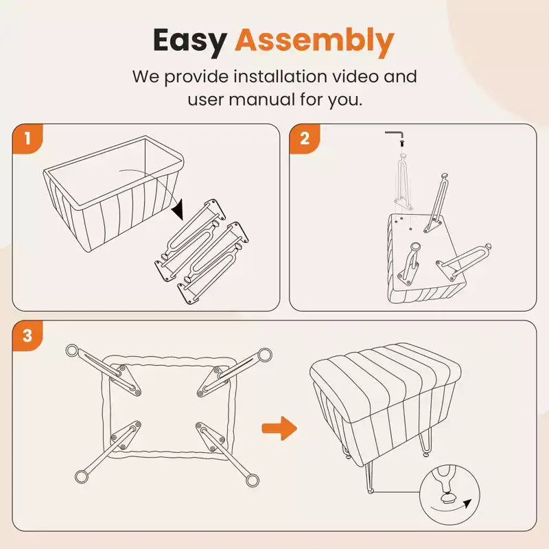 TUYOHW Poggiapiedi Ottomano Moderno con Contenitore, Rivestito in Pelliccia Sintetica, con Gambe in Metallo Antiscivolo, Panca Contenitore Rettangolare per Soggiorno, Ingresso