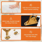 TUYOHW Poggiapiedi Ottomano Moderno con Contenitore, Rivestito in Pelliccia Sintetica, con Gambe in Metallo Antiscivolo, Panca Contenitore Rettangolare per Soggiorno, Ingresso