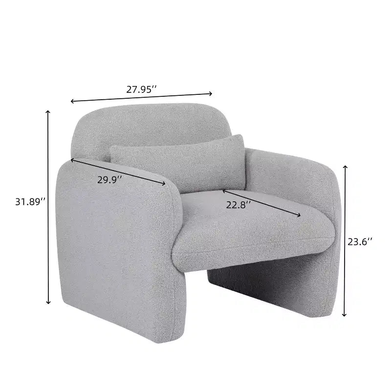 TUYOHW Poltrona Singola in Pile Teddy, Poltrona Soggiorno con Braccioli, Cuscino, Capacità 158 kg, Poltrona Accent per Soggiorno, Camera da Letto, Studio