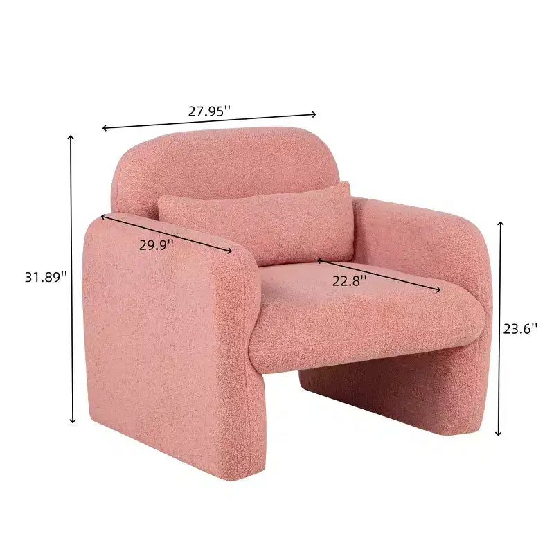 TUYOHW Poltrona Singola in Pile Teddy, Poltrona Soggiorno con Braccioli, Cuscino, Capacità 158 kg, Poltrona Accent per Soggiorno, Camera da Letto, Studio