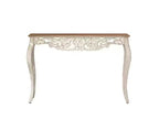 Consolle Antica Bianca Decapata Tavolo d'Ingresso Vintage Tavolino da Divano Stile Francese Tavolo d'Appoggio con Gambe Curve - ModernLuxe