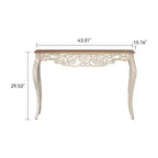 Consolle Antica Bianca Decapata Tavolo d'Ingresso Vintage Tavolino da Divano Stile Francese Tavolo d'Appoggio con Gambe Curve - ModernLuxe