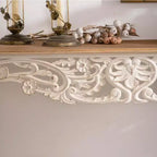 Consolle Antica Bianca Decapata Tavolo d'Ingresso Vintage Tavolino da Divano Stile Francese Tavolo d'Appoggio con Gambe Curve - ModernLuxe