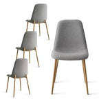 Set Tavolo da Pranzo Piccolo da 5 Pezzi per 4 Persone, Set Sala da Pranzo Rotondo con 4 Sedie Imbottite Gambe in Rovere per Appartamento, Mobili da Interno - Panipeachy