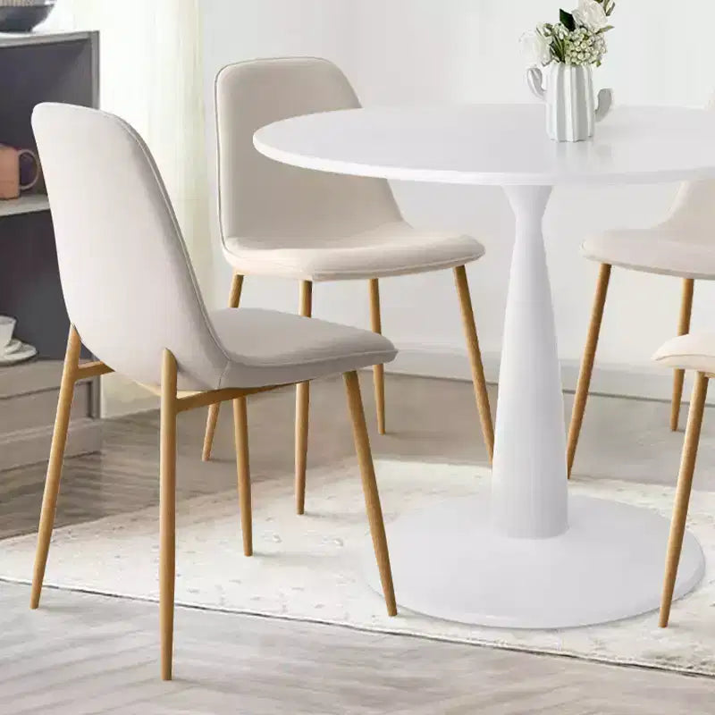 Set Tavolo da Pranzo Piccolo da 5 Pezzi per 4 Persone, Set Sala da Pranzo Rotondo con 4 Sedie Imbottite Gambe in Rovere per Appartamento, Mobili da Interno - Panipeachy