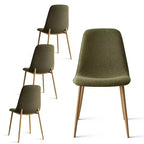 Set Tavolo da Pranzo Piccolo da 5 Pezzi per 4 Persone, Set Sala da Pranzo Rotondo con 4 Sedie Imbottite Gambe in Rovere per Appartamento, Mobili da Interno - Panipeachy