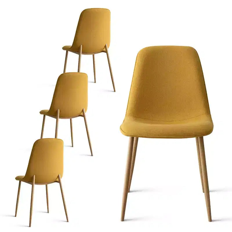 Set Tavolo da Pranzo Piccolo da 5 Pezzi per 4 Persone, Set Sala da Pranzo Rotondo con 4 Sedie Imbottite Gambe in Rovere per Appartamento, Mobili da Interno - Panipeachy