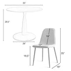 Set Tavolo da Pranzo Piccolo da 5 Pezzi per 4 Persone, Set Sala da Pranzo Rotondo con 4 Sedie Imbottite Gambe in Rovere per Appartamento, Mobili da Interno - Panipeachy