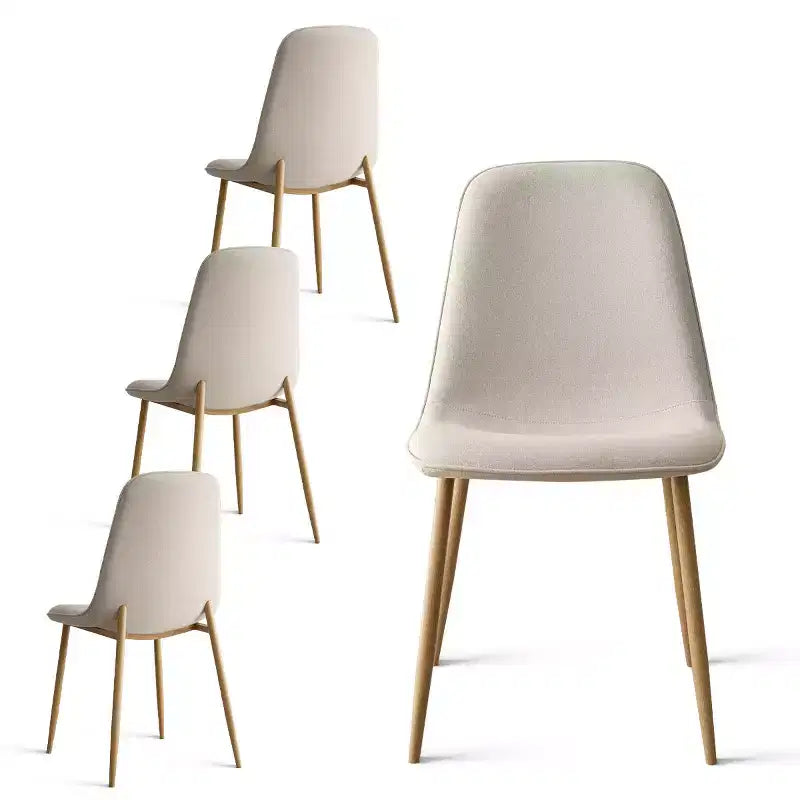 Set Tavolo da Pranzo Piccolo da 5 Pezzi per 4 Persone, Set Sala da Pranzo Rotondo con 4 Sedie Imbottite Gambe in Rovere per Appartamento, Mobili da Interno - Panipeachy