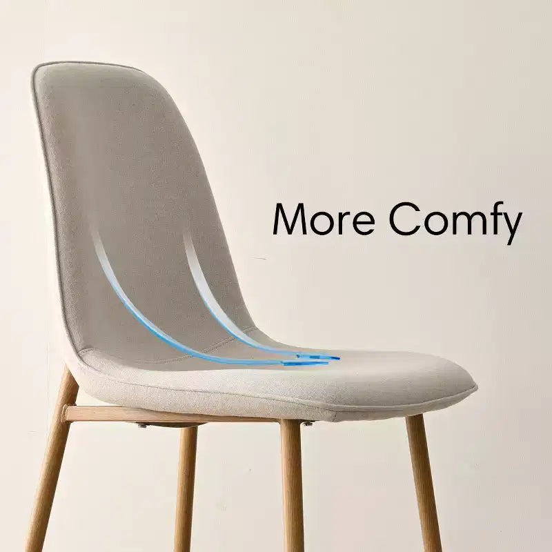 Set Tavolo da Pranzo Piccolo da 5 Pezzi per 4 Persone, Set Sala da Pranzo Rotondo con 4 Sedie Imbottite Gambe in Rovere per Appartamento, Mobili da Interno - Panipeachy