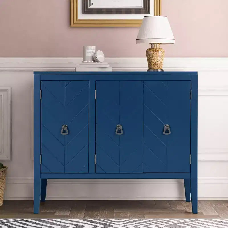 Credenza Vintage con Ripiano Regolabile, Credenza in Legno Massello Tavolo Consolle da Divano