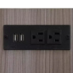 Letto a piattaforma matrimoniale in metallo Luxystar con testiera imbottita, mensole portaoggetti a 2 livelli, mobile contenitore in legno e porte di ricarica USB
