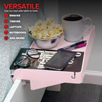 Mensola da comodino Modern Innovations con cavo e portabicchieri (rosa)