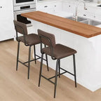 Set di 2 sgabelli da bar con cuscino spesso e gambe in metallo rinforzato per isola, bancone bar, cucina
