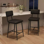 Set di 2 sgabelli da bar con cuscino spesso e gambe in metallo rinforzato per isola, bancone bar, cucina