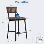 Set di 2 sgabelli da bar con cuscino spesso e gambe in metallo rinforzato per isola, bancone bar, cucina