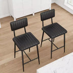 Set di 2 sgabelli da bar con cuscino spesso e gambe in metallo rinforzato per isola, bancone bar, cucina