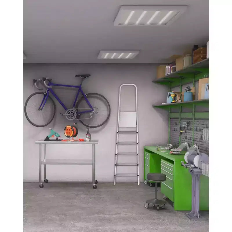 Tavolo da Lavoro in Acciaio Inox con Sottopiano Regolabile, Tavolo da Preparazione Commerciale per Cucina, Ristorante, Garage
