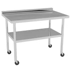 Tavolo da Lavoro in Acciaio Inox con Sottopiano Regolabile, Tavolo da Preparazione Commerciale per Cucina, Ristorante, Garage