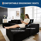 Divano sezionale modulare a nuvola a forma di U da 130'' con 2 chaise longue, divano a 4 posti in velluto a coste con seduta profonda e cuscini per soggiorno