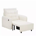Poltrona Letto Whisen 3 in 1, Divano Letto Estraibile 80 Extra Lungo, Divano Letto Singolo in ciniglia con Tasche portaoggetti
