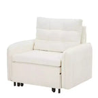 Poltrona Letto Whisen 3 in 1, Divano Letto Estraibile 80 Extra Lungo, Divano Letto Singolo in ciniglia con Tasche portaoggetti