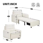 Poltrona Letto Whisen 3 in 1, Divano Letto Estraibile 80 Extra Lungo, Divano Letto Singolo in ciniglia con Tasche portaoggetti