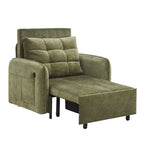 Poltrona Letto Whisen 3 in 1, Divano Letto Estraibile 80 Extra Lungo, Divano Letto Singolo in ciniglia con Tasche portaoggetti