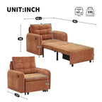 Poltrona Letto Whisen 3 in 1, Divano Letto Estraibile 80 Extra Lungo, Divano Letto Singolo in ciniglia con Tasche portaoggetti