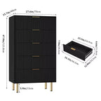Cassettiera a 5 cassetti con cassetti ampi - Comò moderno in legno per camera da letto, soggiorno, ripostiglio e corridoio