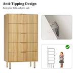 Cassettiera a 5 cassetti con cassetti ampi - Comò moderno in legno per camera da letto, soggiorno, ripostiglio e corridoio
