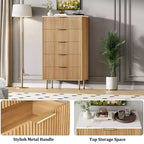 Cassettiera a 5 cassetti con cassetti ampi - Comò moderno in legno per camera da letto, soggiorno, ripostiglio e corridoio