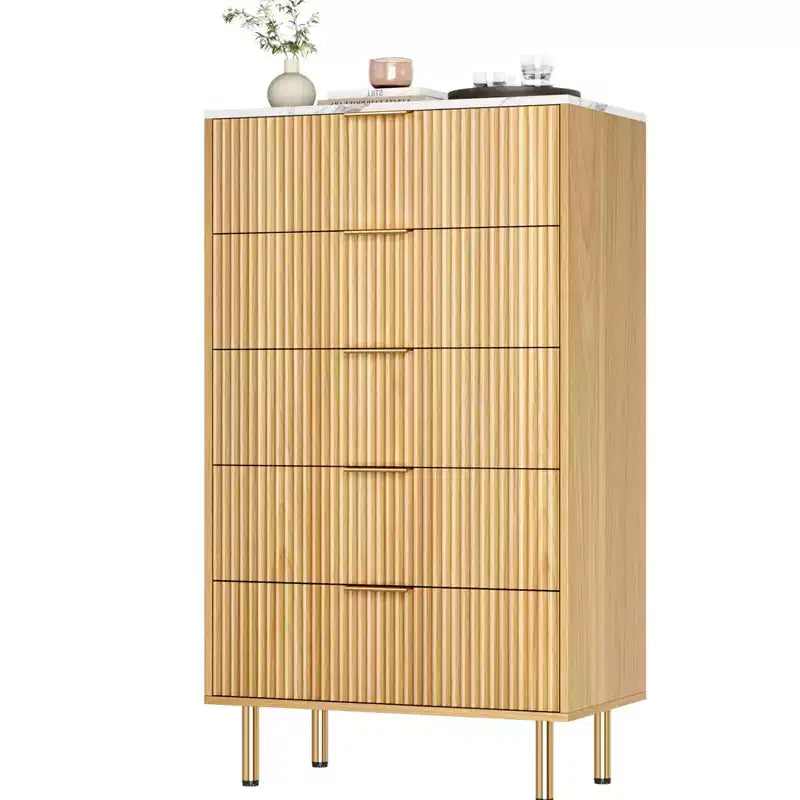 Cassettiera a 5 cassetti con cassetti ampi - Comò moderno in legno per camera da letto, soggiorno, ripostiglio e corridoio