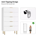 Cassettiera a 5 cassetti con cassetti ampi - Comò moderno in legno per camera da letto, soggiorno, ripostiglio e corridoio